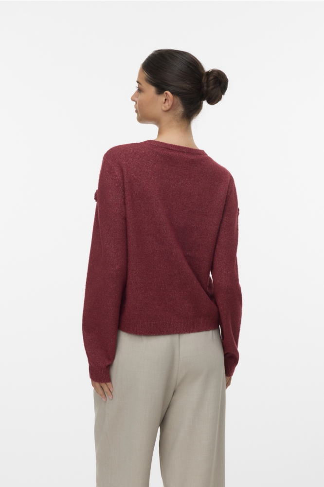 VMROSE LS O-NECK PULLOVER BOO 10331434 SYRAH/MELANGE